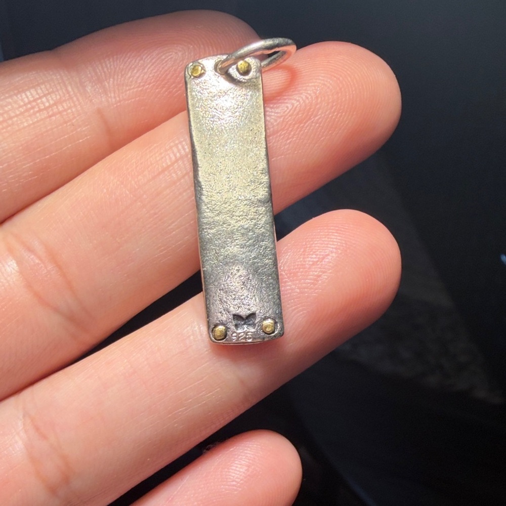 "Follow Your Dreams" Rectangle Pendant - 925 sterling Silver. - Picture 2 of 5